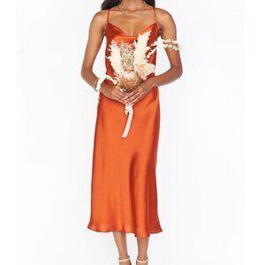 Show Me Your Mumu Verona Cowl Neck Burnt Orange Sz S